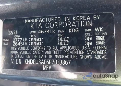 2023 Kia Sportage Lx z USA, uszkodzony, nr VIN KNDPU3AF6P7033867